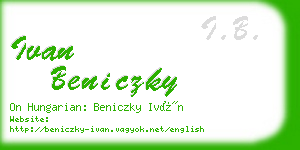 ivan beniczky business card